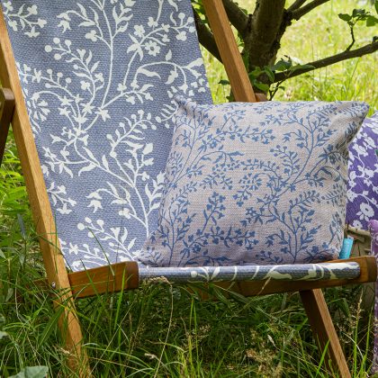 Blue lavender ecru cushion