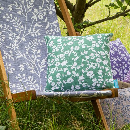 Green Meadow Flowers cushion 