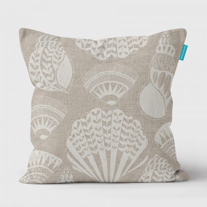 scraffito shell cream ecru cushion