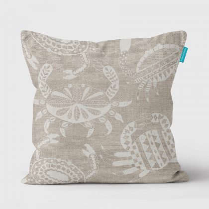 Scraffito cream ecru cushion