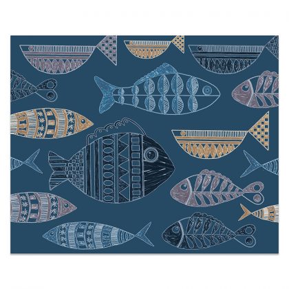 Fish scraffito pattern