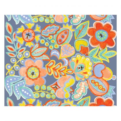 folksy bee grey fabric