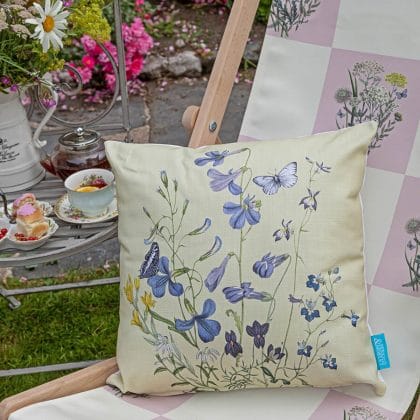 Yellow spring floral cushion
