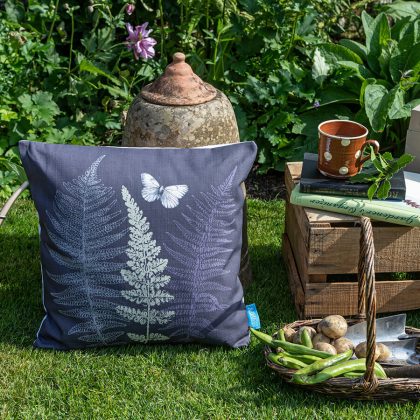 Three Ferns Purple Cushion