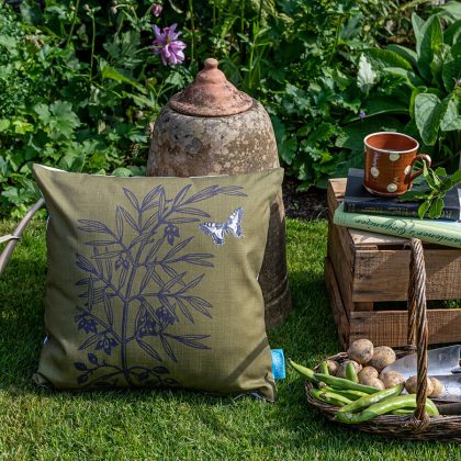 Tarragon Moth Khaki Cushion