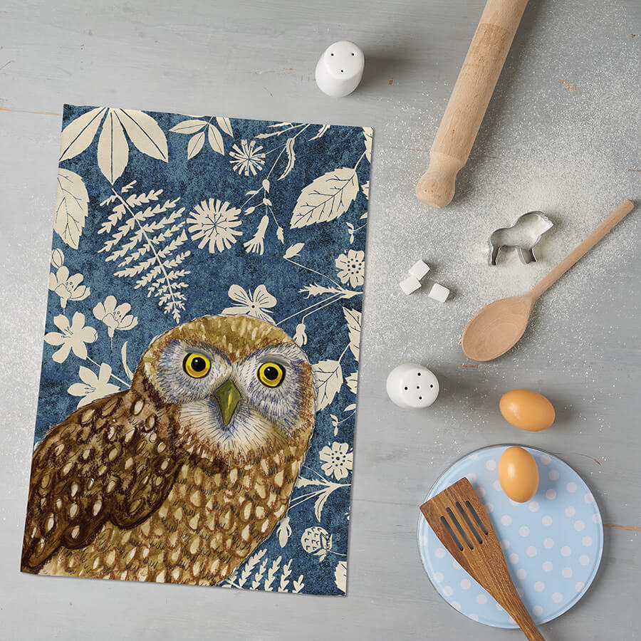 Owl Tea Towel Wild Wood Range