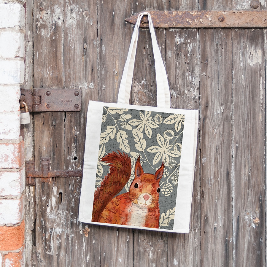 Wild Wood Squirrel canvas bag