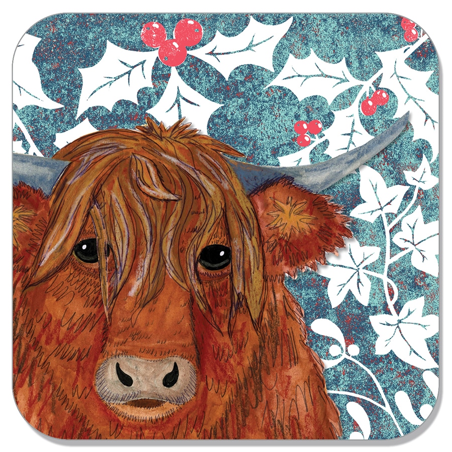 Highland Cow Xmas Coaster