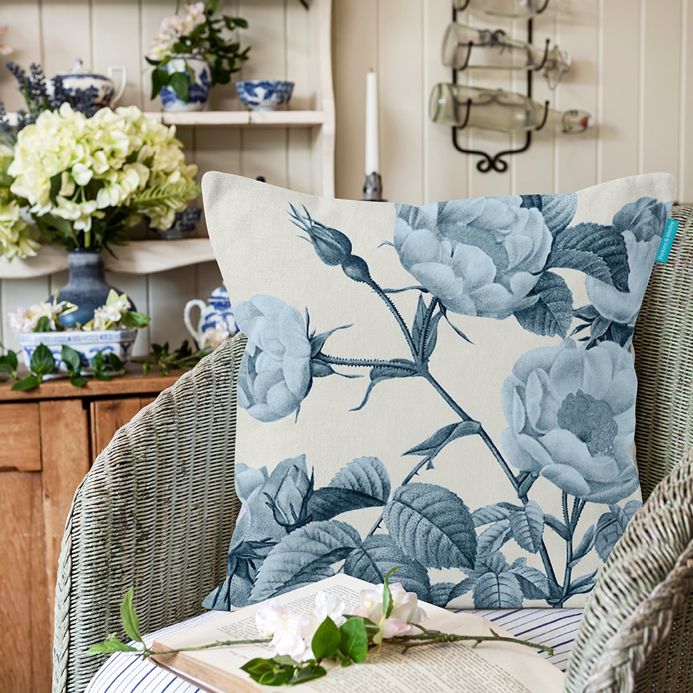Wild Roses cushion | Maxim Blue