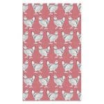 Hen Repeat Pattern Pink Tea Towel
