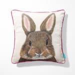 Rabbit Cushion Call of the Wild with pink piping