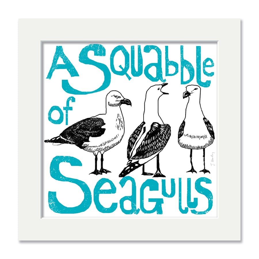 Seagulls Collective Noun Mounted Print
