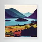 Blue Lake Canvas Print white frame