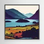 Blue Lake Canvas Print black print