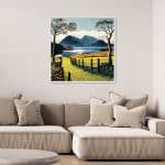 Lake Walk Canvas Print White Frame
